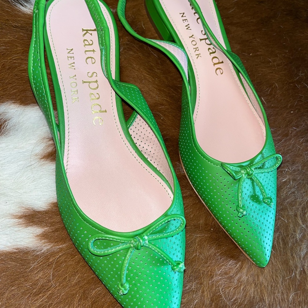 🪩 Kate Spade Green Slingback Flats